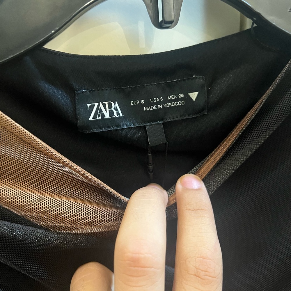 Zara Black and Tan Dress